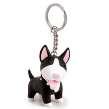 Semk Anime Figure Dog Keychain Hand-painted Craft Dog Bull Terrier Keychain PVC Vinyl Animal Figure Trinkets for Car Keychain