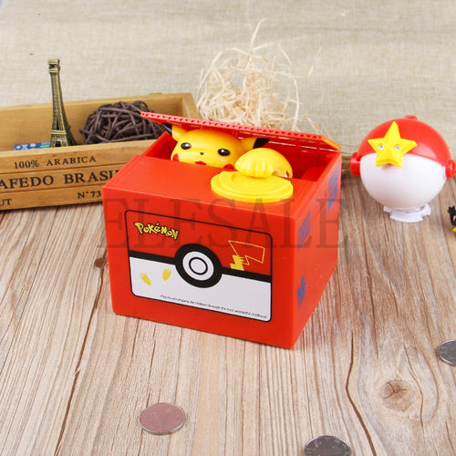 Pokemon Pikachu Brand New Steal Coin Piggy Bank Electronic Plastic Money Safety Box Coin Bank Money boxes