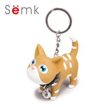 Semk Anime Figure Dog Keychain Hand-painted Craft Dog Bull Terrier Keychain PVC Vinyl Animal Figure Trinkets for Car Keychain