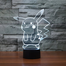 Led Toys Charizard Squirtle Bulbasaur Articuno Action Figures 3D Table Lamp pikachu Eevee Charmander