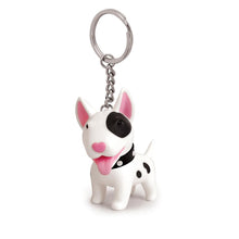 Semk Anime Figure Dog Keychain Hand-painted Craft Dog Bull Terrier Keychain PVC Vinyl Animal Figure Trinkets for Car Keychain