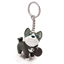 Semk Anime Figure Dog Keychain Hand-painted Craft Dog Bull Terrier Keychain PVC Vinyl Animal Figure Trinkets for Car Keychain