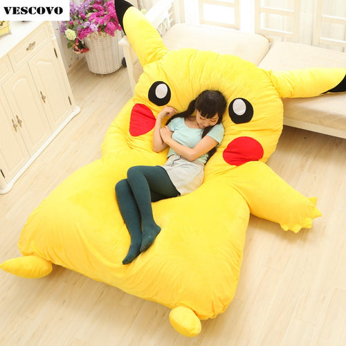 Pikachu Sleeping Bag Pokemon Cartoon Mattress Sofa Cushion Double Bed Cushion Plush Memory Foam Tatami Pad
