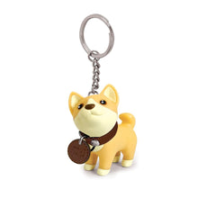 Semk Anime Figure Dog Keychain Hand-painted Craft Dog Bull Terrier Keychain PVC Vinyl Animal Figure Trinkets for Car Keychain