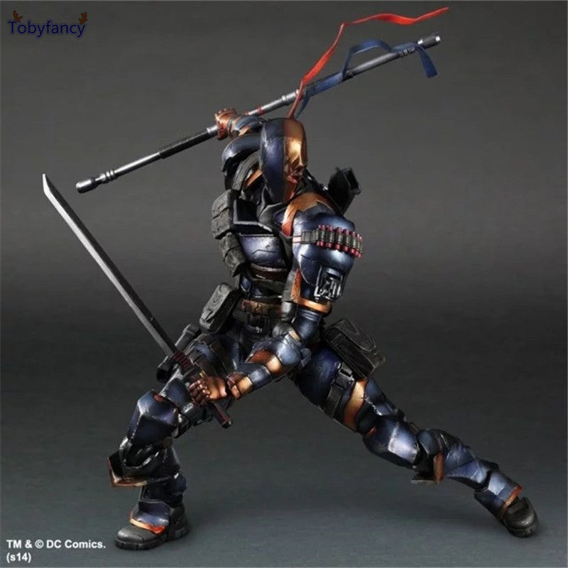 Tobyfancy Deathstroke Action Figure Batman Play Arts Kai PVC Toys 270mm Anime Model Bat Man Deadpool Playarts Kai Deathstroke