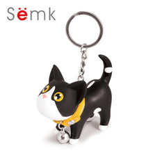 Semk Anime Figure Dog Keychain Hand-painted Craft Dog Bull Terrier Keychain PVC Vinyl Animal Figure Trinkets for Car Keychain