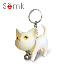 Semk Anime Figure Dog Keychain Hand-painted Craft Dog Bull Terrier Keychain PVC Vinyl Animal Figure Trinkets for Car Keychain