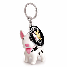 Semk Anime Figure Dog Keychain Hand-painted Craft Dog Bull Terrier Keychain PVC Vinyl Animal Figure Trinkets for Car Keychain