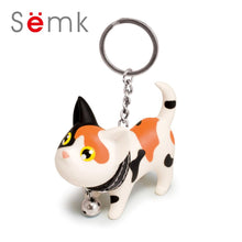 Semk Anime Figure Dog Keychain Hand-painted Craft Dog Bull Terrier Keychain PVC Vinyl Animal Figure Trinkets for Car Keychain
