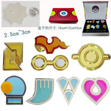 Pokemon Hoenn 8 Metal League Badge Pin Pip Gen 3 Cosplay Prop Collection Set 8*badges+Box 12*16*3cm