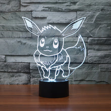 Led Toys Charizard Squirtle Bulbasaur Articuno Action Figures 3D Table Lamp pikachu Eevee Charmander